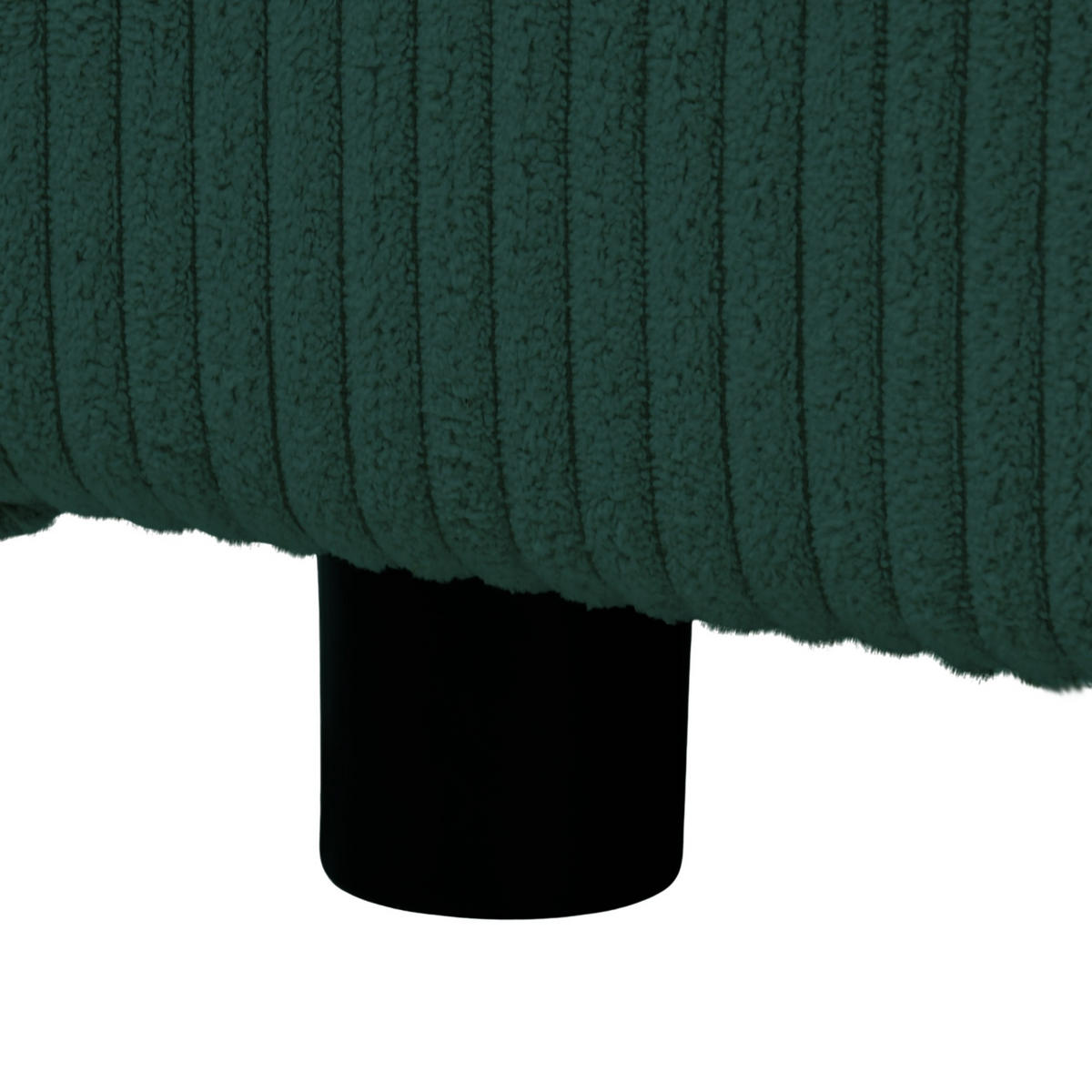ECKSCHLAFSOFA Neapol mit Bettkasten, 255 cm, Cord-Stoff, Grün - Schwarz/Grün, Textil (256/148cm) - Beautysofa