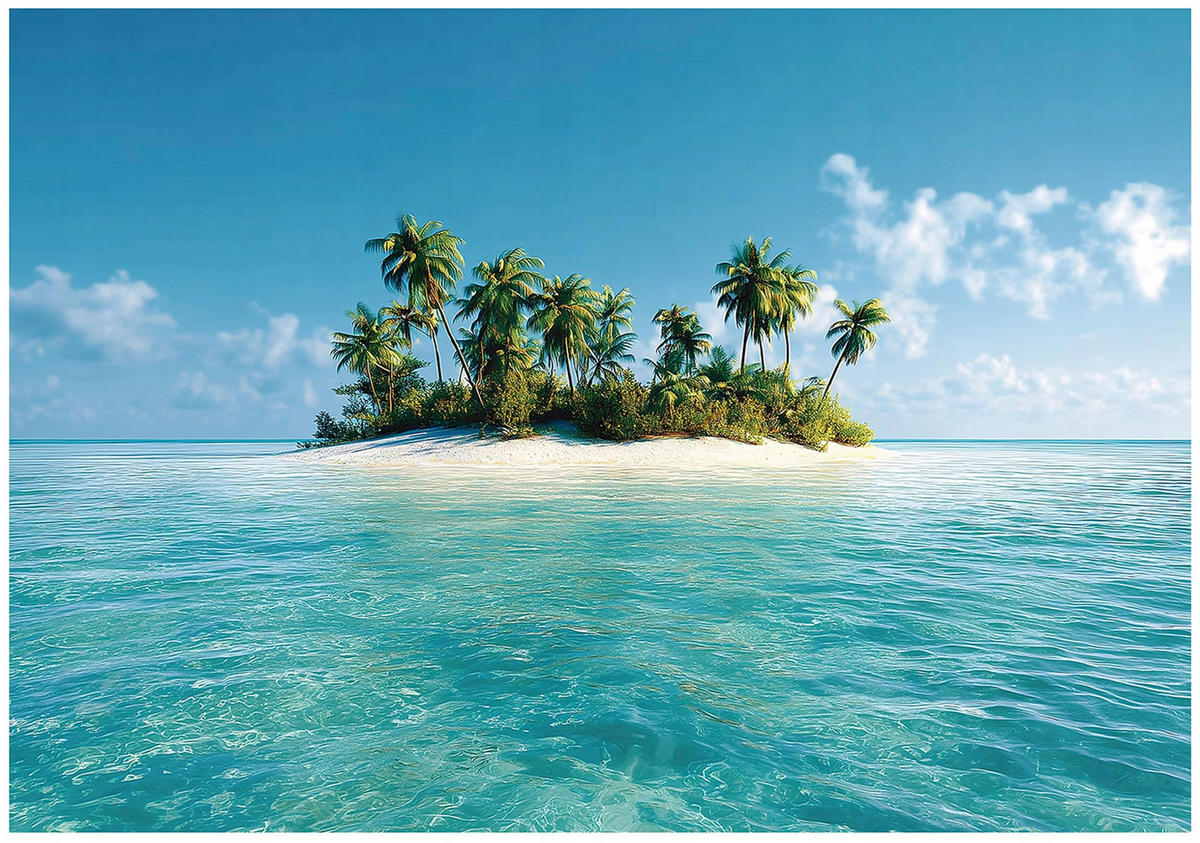 FOTOTAPETE Strand Insel Blau 400x280 cm - Multicolor, Papier (400/280cm) - Wallarena