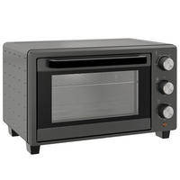 MINIBACKOFEN 21L 1400W Mini Ofen mit Backblech & Grillrost, 60 Min. Timer, Temperatur 100-230°C, Edelstahl, Grau - Grau, Metall (46/28.5/38cm) - Beaface