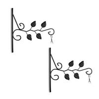 2XBLUMENAMPELHALTERUNG - Schwarz, Metall (29.5/30/2cm) - Relaxdays