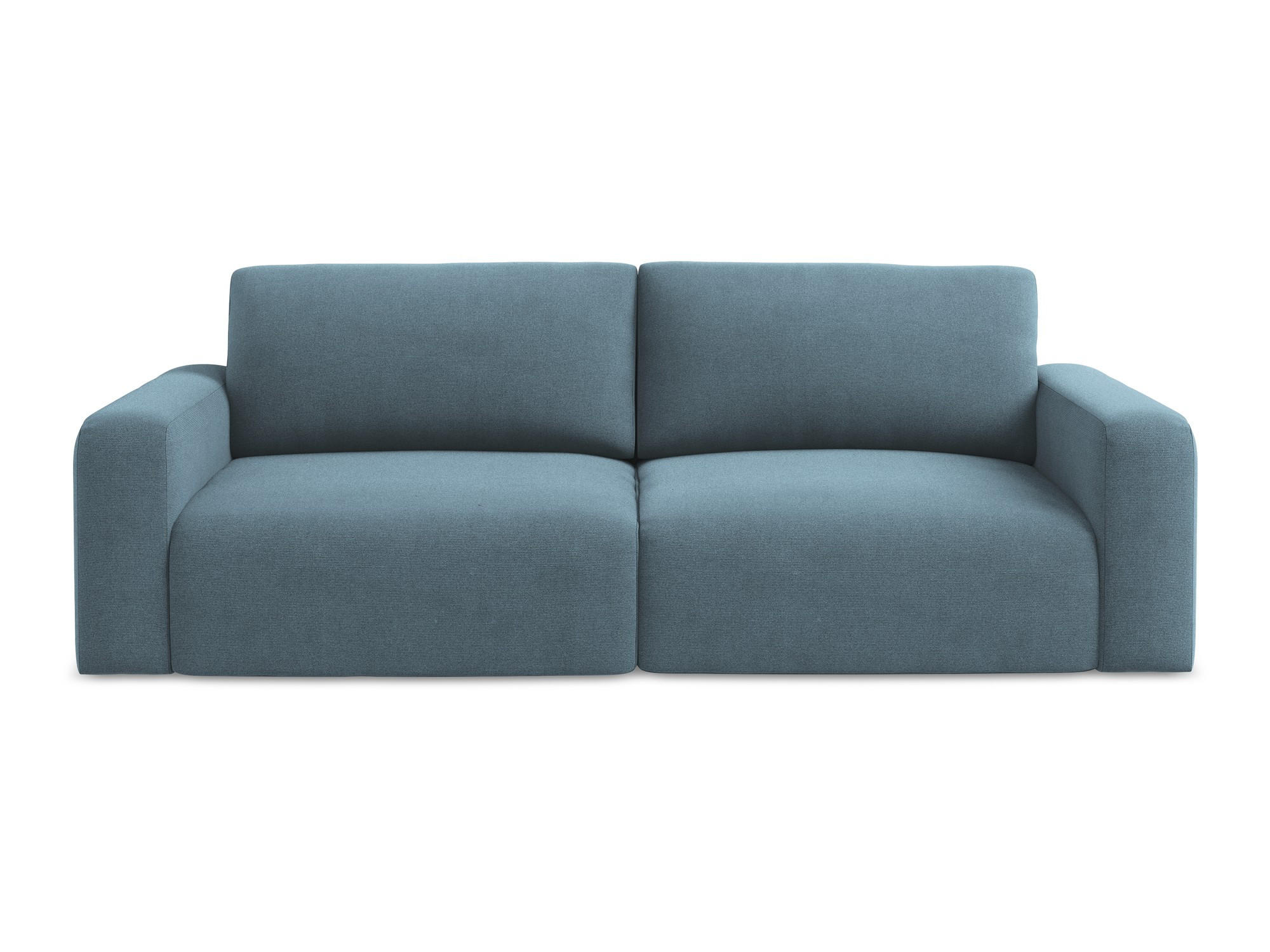 3-SITZER SOFA mit Schlaffunktion Strukturstoff Stoff Blau - Blau/Schwarz, Kunststoff/Textil (244/79/102cm) - Makamii