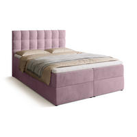 BOXBETT Detroit mit Topper 140/200 Rosa - Rosa, Holzwerkstoff/Textil (140/200cm) - Bromarkt