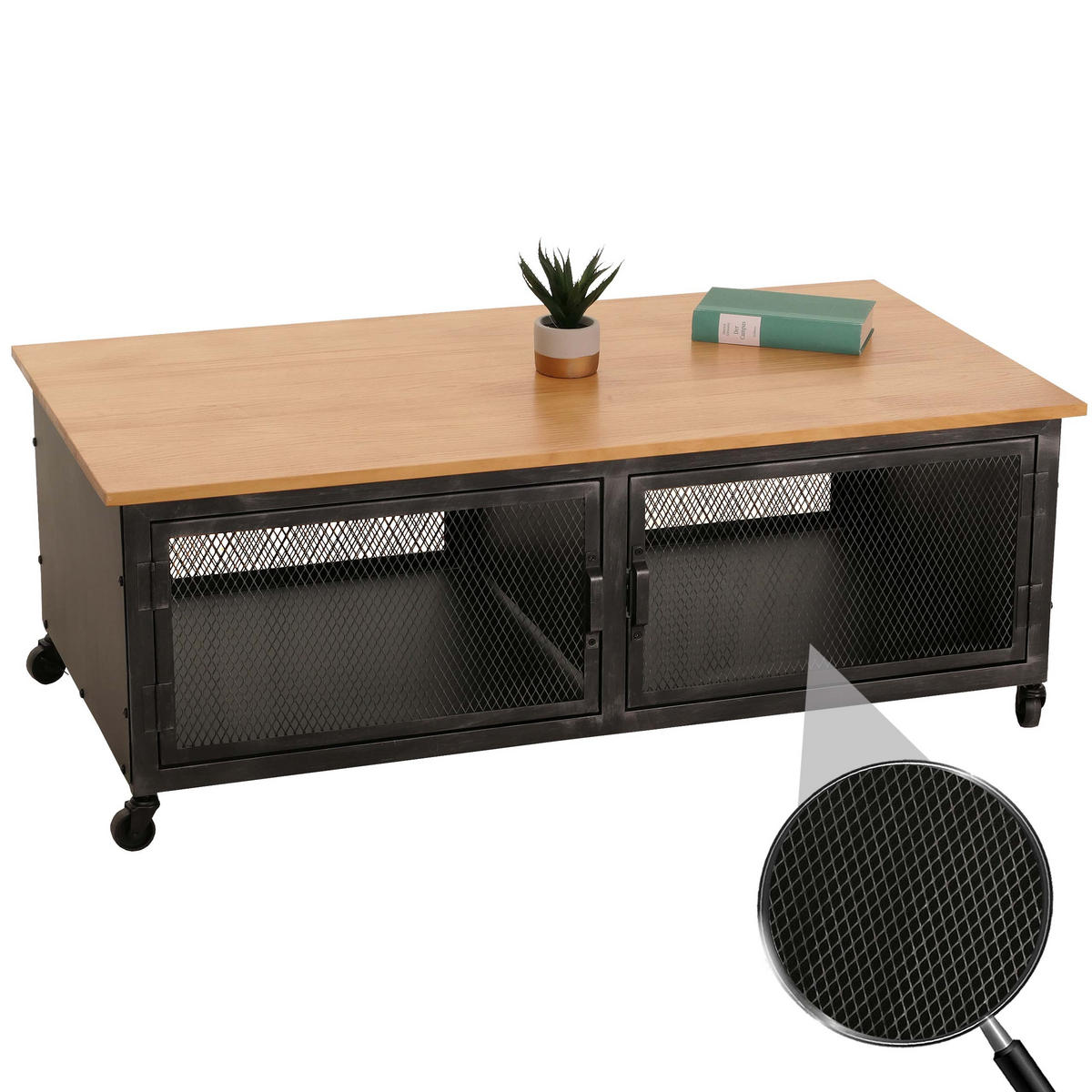 COUCHTISCH Schwarz, Beige - Beige/Schwarz, Holz (60/120/45cm) - MCW