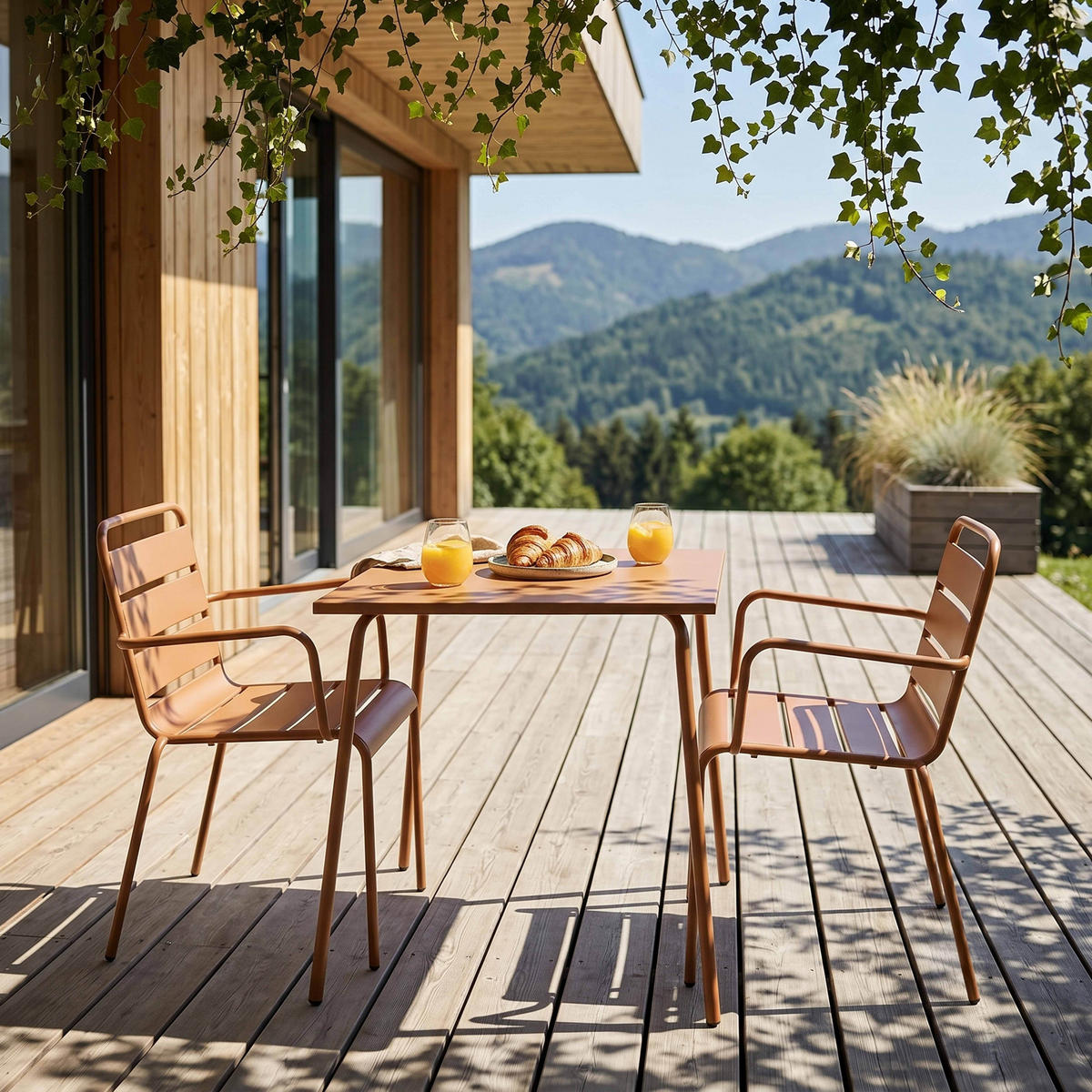 GARTENSET 3-tlg., Karamell - Braun, Metall - Oviala