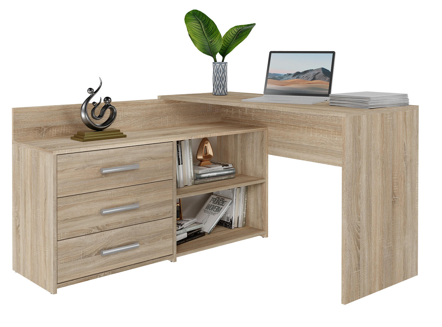 CDF Eckschreibtisch Sonoma Eiche 120x76x50 cm