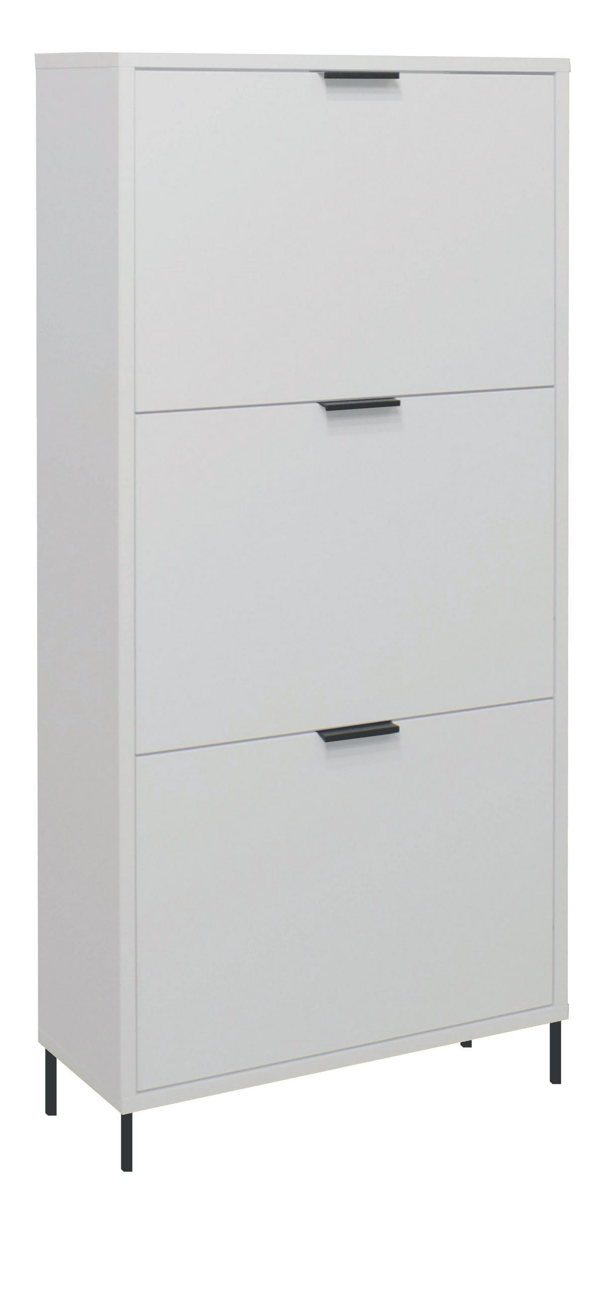 SCHUHSCHRANK Erna 61x25x141 Kreidegrau matt Lack - Hellgrau, Holzwerkstoff (61/141/25cm) - 58aufmkessel