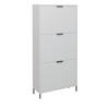 SCHUHSCHRANK Erna 61x25x141 Kreidegrau matt Lack - Hellgrau, Holzwerkstoff (61/141/25cm) - 58aufmkessel