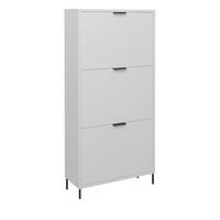 SCHUHSCHRANK Erna 61x25x141 Kreidegrau matt Lack - Hellgrau, Holzwerkstoff (61/141/25cm) - 58aufmkessel