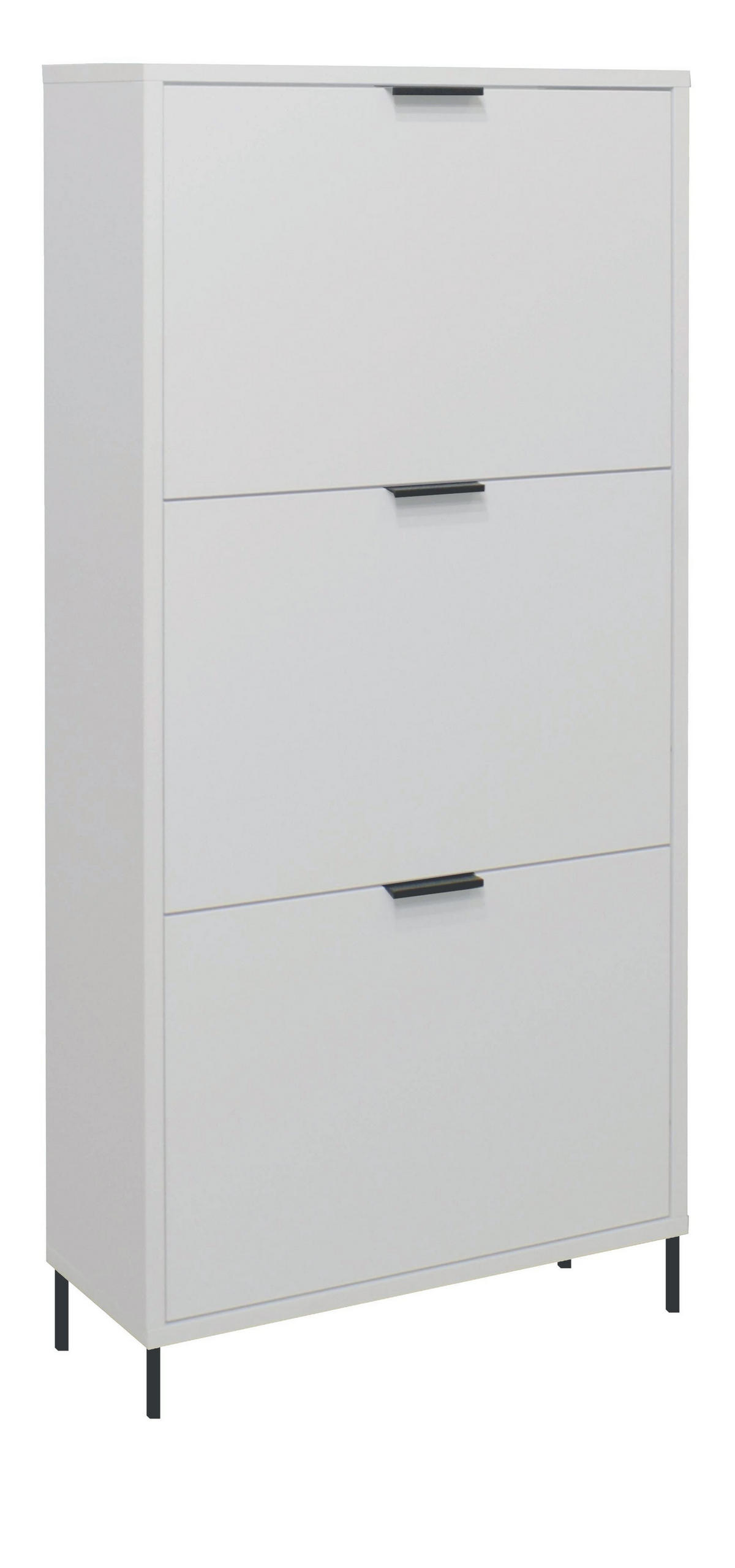SCHUHSCHRANK Erna 61x25x141 Kreidegrau matt Lack - Hellgrau, Holzwerkstoff (61/141/25cm) - 58aufmkessel