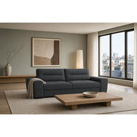 3-SITZER Carlisle Chenille Grau 274/97/93 cm - Anthrazit, Kunststoff/Textil (274/93/97cm) - foamnova
