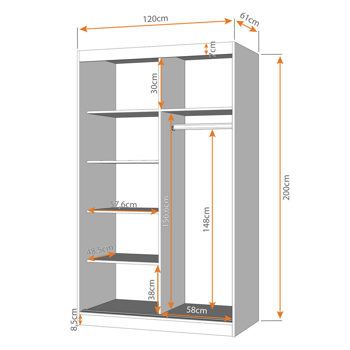 JUGENDZIMMER Tavilo in Eiche Sonoma mit Weiß 4 teilig - Kinderzimmer Komplett Set - Schwebetürenschrank ohne Spiegel - Braun, Holzwerkstoff (80/200/120cm)