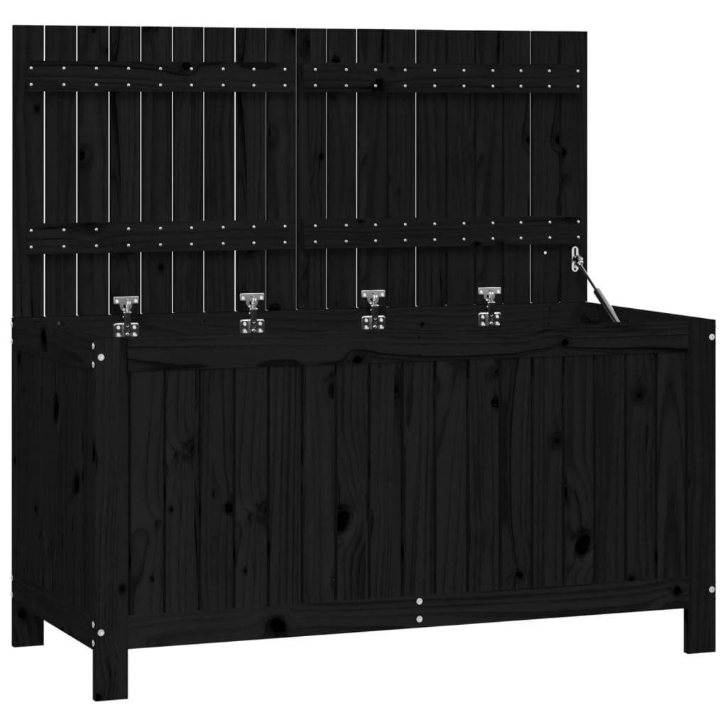 GARTENTRUHE Schwarz 121x55x64 cm Massivholz Kiefer - Schwarz, Holz (121/64/55cm) - furnicato