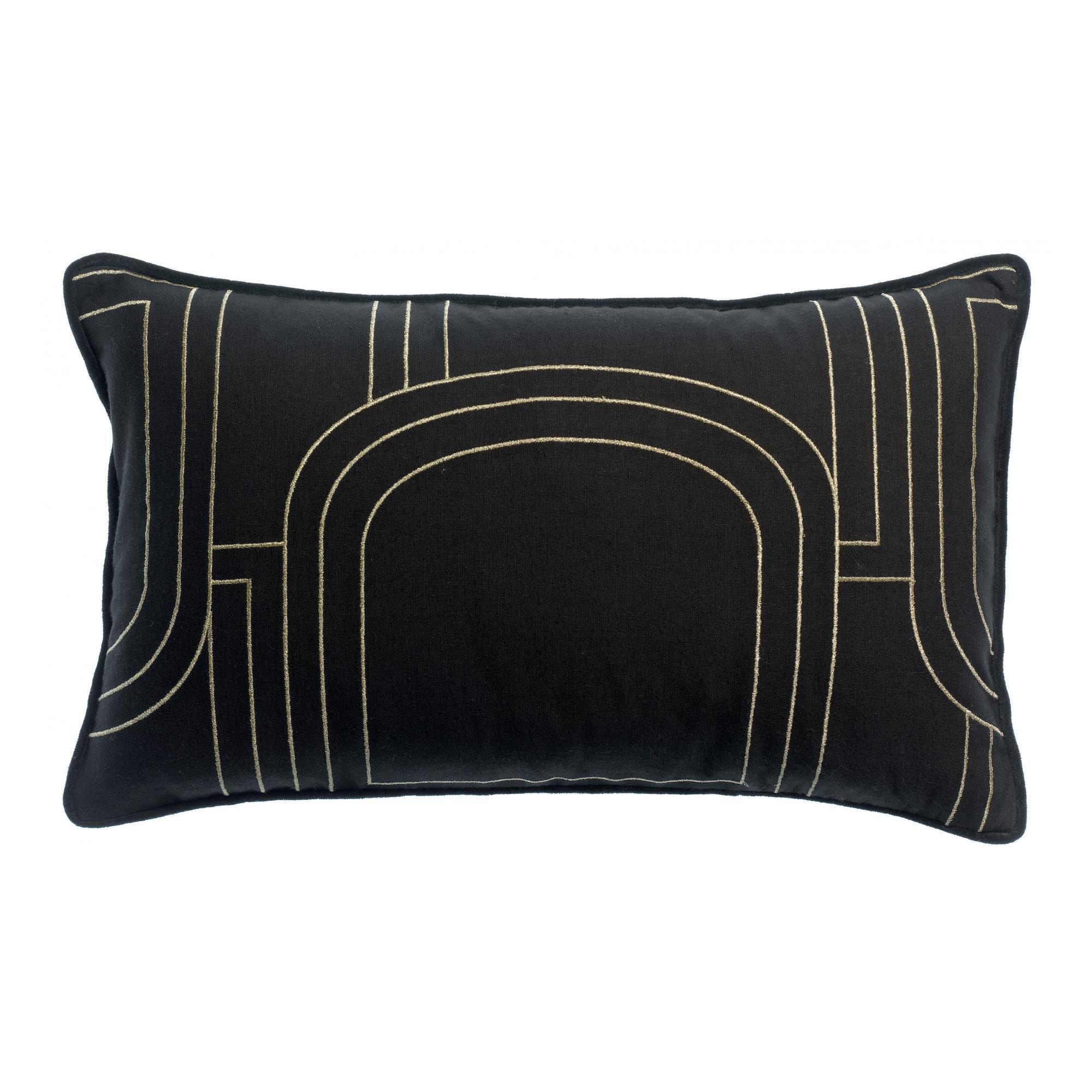 KISSEN Jaden kaviar 30 x 50 cm - Schwarz, Textil (30/50cm) - Vivaraise
