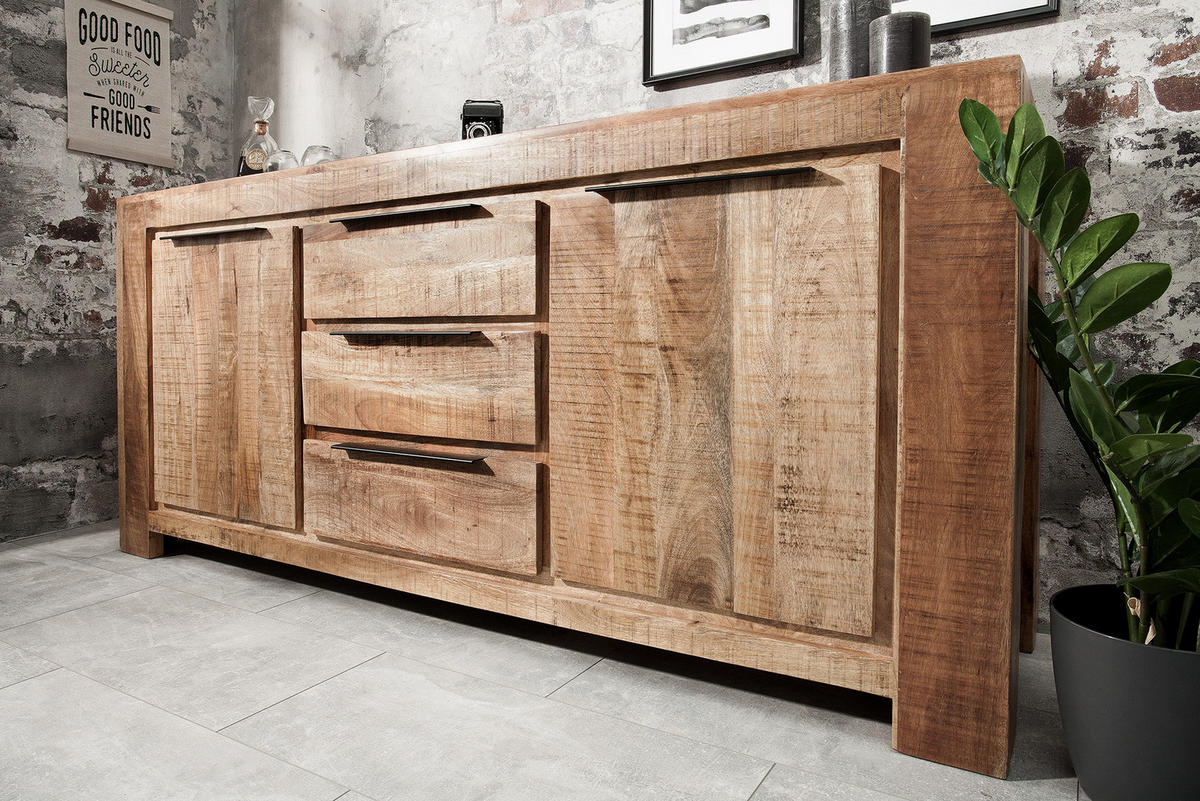 SIDEBOARD IRON CRAFT Mango Natur 175 cm - Naturfarben, Holz/Metall (174/76/50cm) - riess-ambiente
