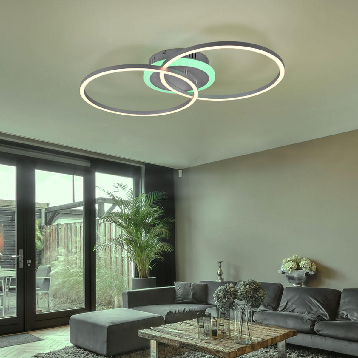 LED DECKENLEUCHTE Metall Silber - Silberfarben, Metall (60/35/8cm)