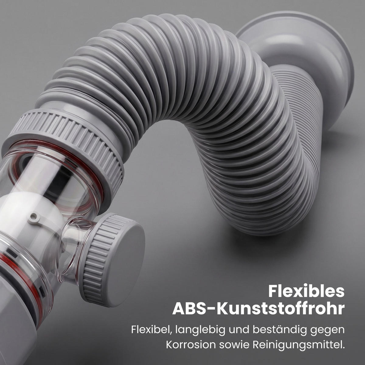 WASCHBECKEN-SIPHON Grau - Grau, Kunststoff (6.5/10/10cm) - Akord