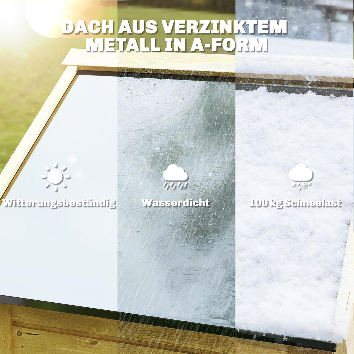 GERÄTESCHUPPEN Tannenholz Naturholz - Naturfarben, Holz/Kunststoff (58/213/85cm) - Outsunny