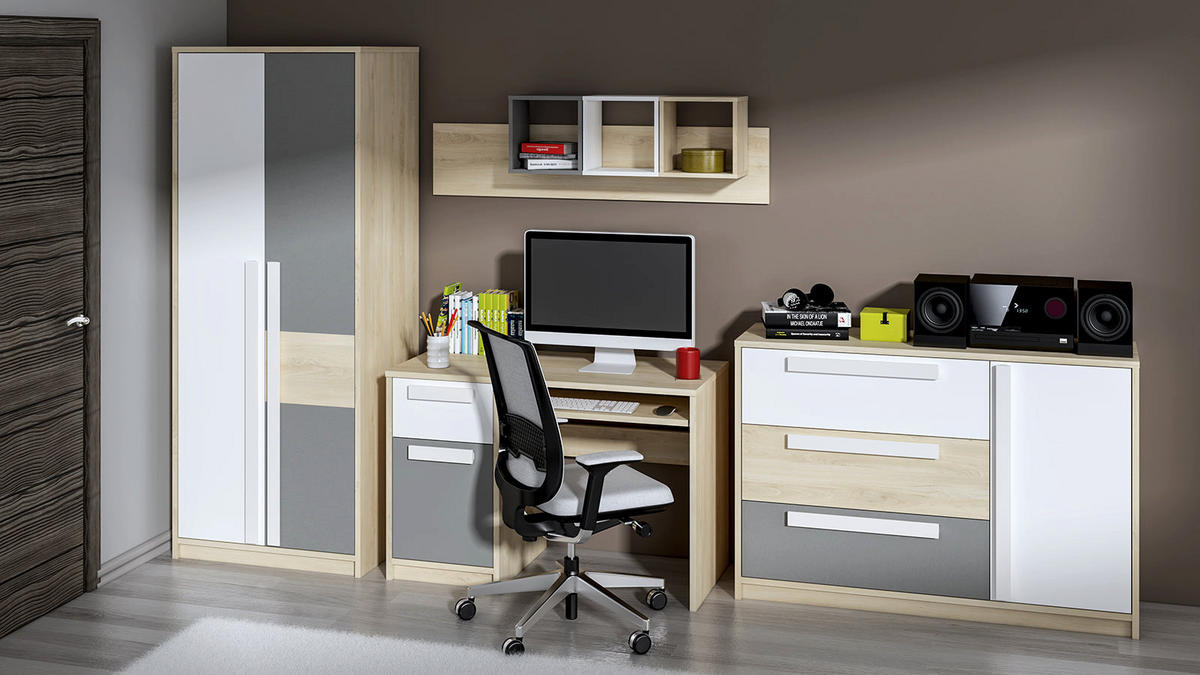 KLEIDERSCHRANK – DROP 0201 – 80 cm – Drop – Weiß - Weiß, Holzwerkstoff (80/199/55cm) - hi-markt