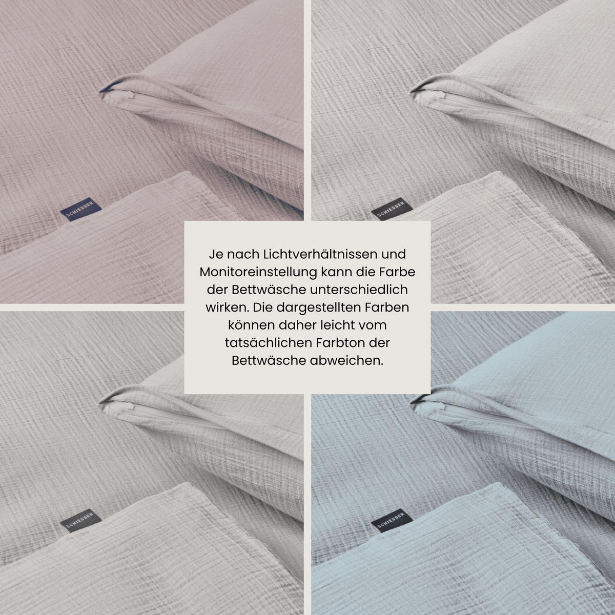 BETTWÄSCHESET Molly - Musselin - 2-teilig - 135 x 200 cm - Hellgrau - Hellgrau, Textil (135/200cm) - SCHIESSER