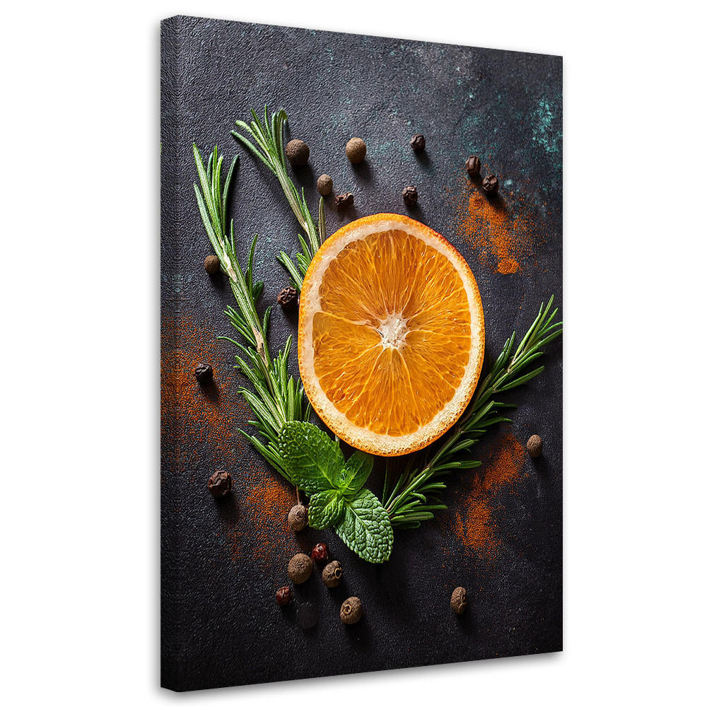 LEINWANDBILD Orangenfrucht-Küchenbar 40x60cm - Orange, Textil (40/60cm) - Feeby