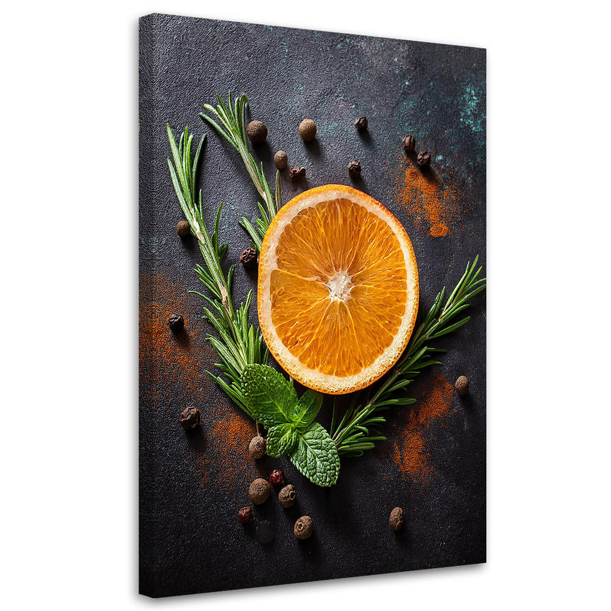 LEINWANDBILD Orangenfrucht-Küchenbar 40x60cm - Orange, Textil (40/60cm) - Feeby