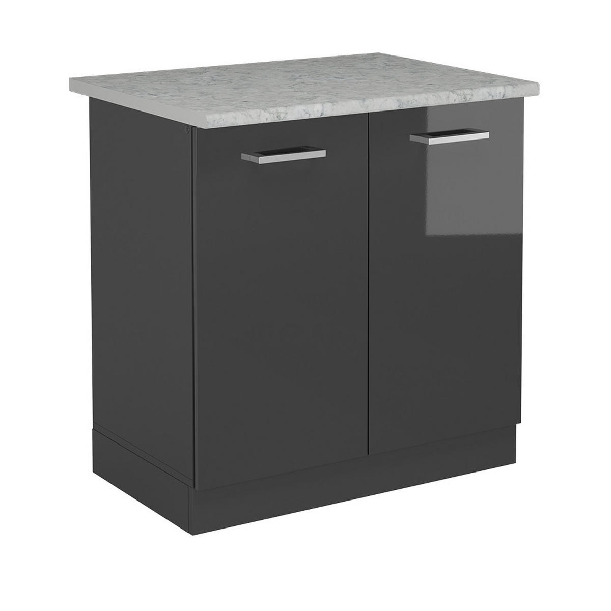 SKŘÍŇKA POD DŘEZ R-Line Antracitový vysoký lesk - antracitová/vysoce lesklá černá, kompozitní dřevo (80/81.6/60cm) - Vicco