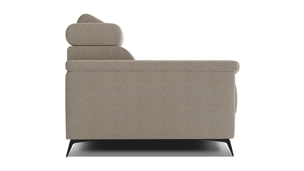 SOFA TAUNUS 2-Sitzer, beige - Beige/Schwarz, Holzwerkstoff/Textil (141/80/102cm) - Courtois Laville