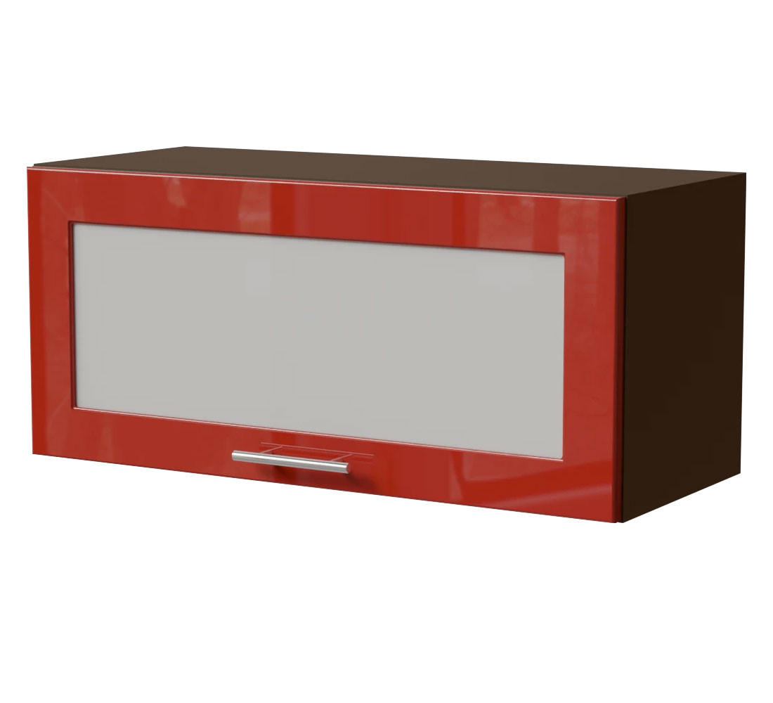 KLAPPHÄNGESCHRANK Brerra W4BS/80 WKF Lava / RAL 3002 karminrot Hochglanz 80 / 32,5 / 36cm - Dunkelgrau/Rot, Holz/Holzwerkstoff (80/36/32.5cm) - Feldmann-Wohnen