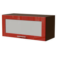 KLAPPHÄNGESCHRANK Brerra W4BS/80 WKF Lava / RAL 3002 karminrot Hochglanz 80 / 32,5 / 36cm - Dunkelgrau/Rot, Holz/Holzwerkstoff (80/36/32.5cm) - Feldmann-Wohnen