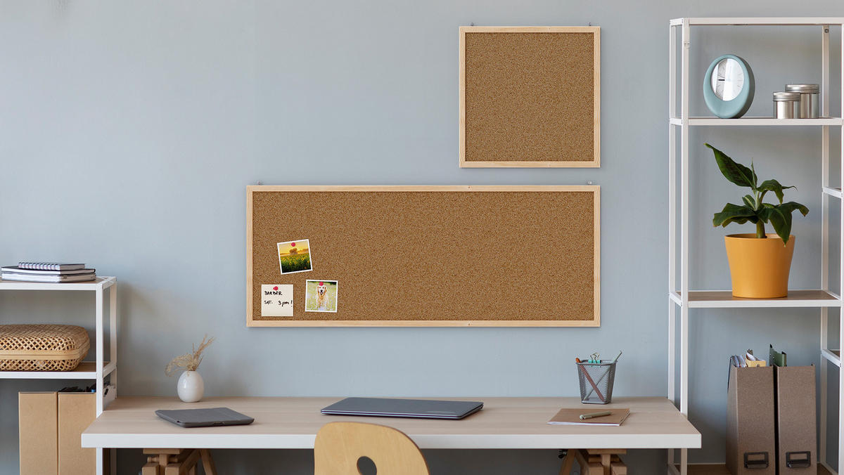 PINNWAND, Korktafel 100x40 cm, Naturholzrahmen - Braun, Holz (100/40/1.5cm) - ALLboards