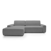 ECKSOFA BOULI 4-Sitzer Polstersofa Raven mit Schlaffunktion 130x210cm Bettzeugablage 264x162x82cm linksseitig Farbe: grau - Grau, Holz/Textil (162/264cm) - DomoHome
