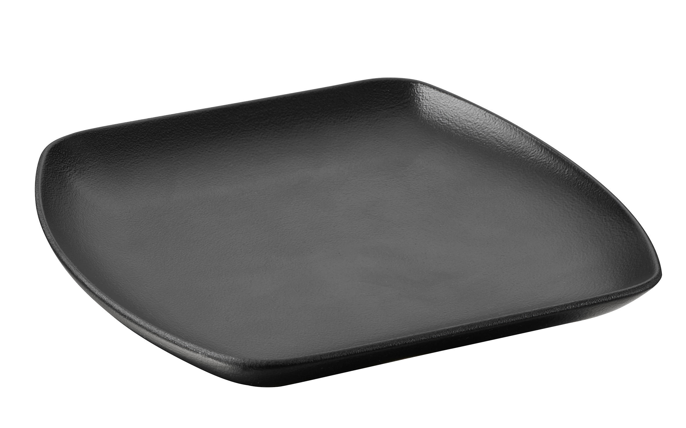TELLER QUADRATISCH CLUB 20 cm in gusseisener Optik - Multicolor, Keramik (20/20/2.9cm) - Revol Porcelaine France