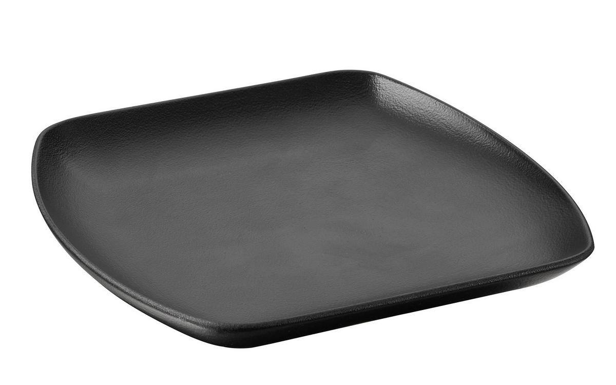 TELLER QUADRATISCH CLUB 26 cm in gusseisener Optik - Multicolor, Keramik (26/26/2.9cm) - Revol Porcelaine France