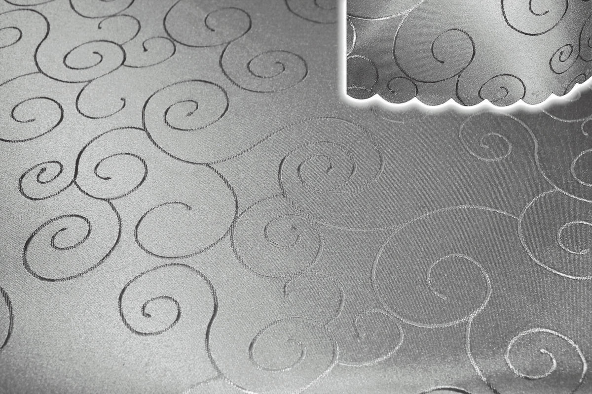 TISCHDECKE 160/220 cm Ornamente Silber - Silberfarben, Textil (160/220cm) - TiborTex
