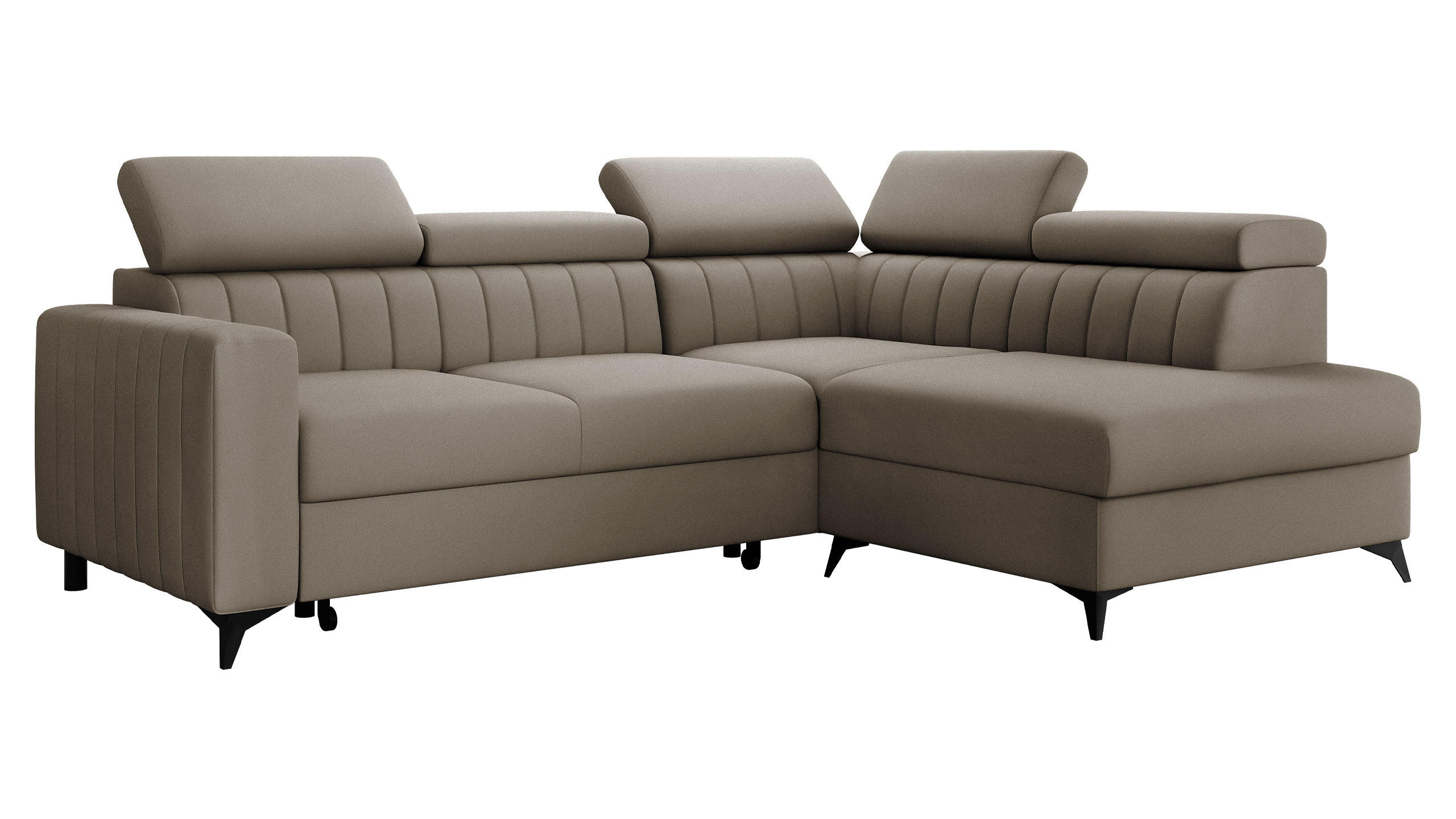 COLTAR Milano 2RRLXP, Dreapta 2R+R+LXP - bej, material textil/lemn (195/249cm) - MIRJAN24