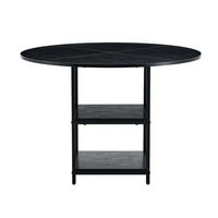 ESSTISCH aus MDF und Metall 107x107x75 cm Schwarz mit doppelter offener Ablage im Industrial-Stil - Schwarz, Holzwerkstoff (107/107/75cm) - Modfu
