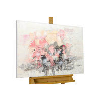 ACRYLBILD HANDGEMALT 104/78 cm - Pink/Weiß, Holz/Textil (104/78cm) - KUNSTLOFT