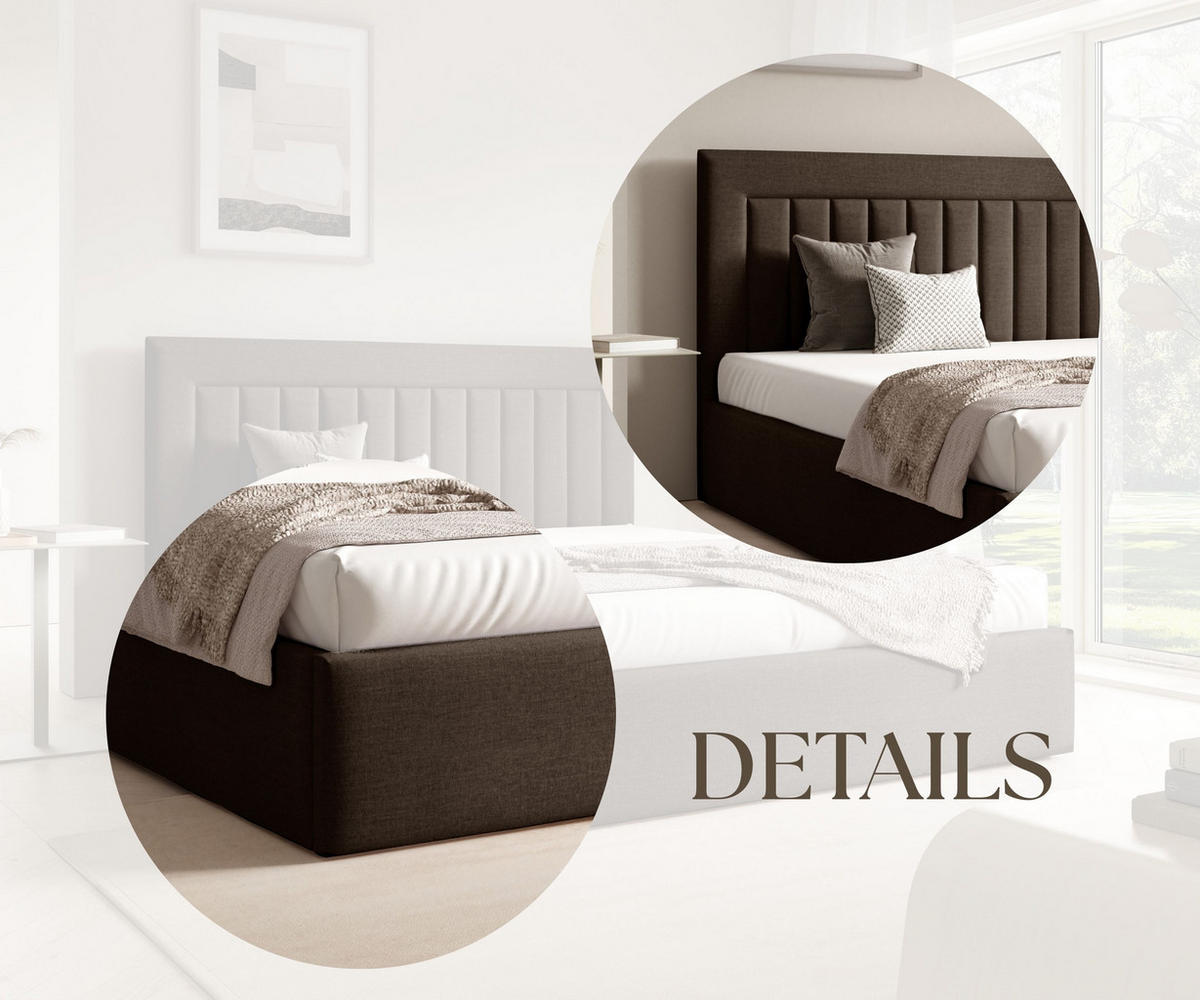 POLSTERBETT BEA I mit Bettkasten 180x200,Doppelbett mit Stauraum,Lattenrost,Boxspringbett-Optik,ohne Matratze Braun - Braun, Holz (180/200cm) - Furnistar