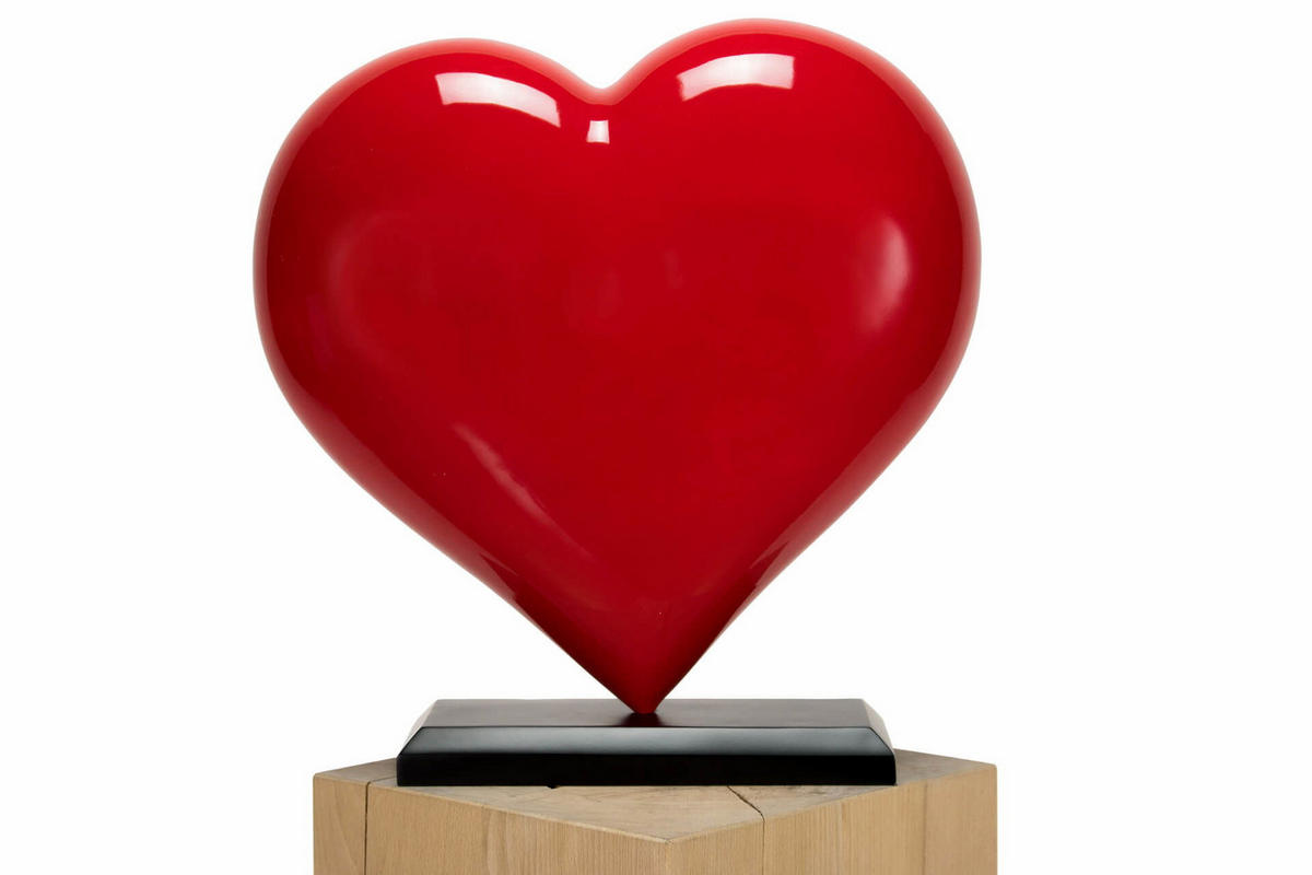 SKULPTUR Rot 47/44 cm - Rot/Silberfarben, Stein (5.8/44/20cm) - KUNSTLOFT