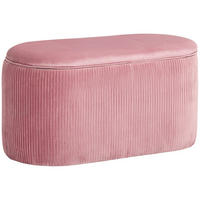 TRUHENBANK DE-07232 Retrodesign und Samtoptik Altrosa - Pink, Textil (40/41/81cm) - ComfortXL