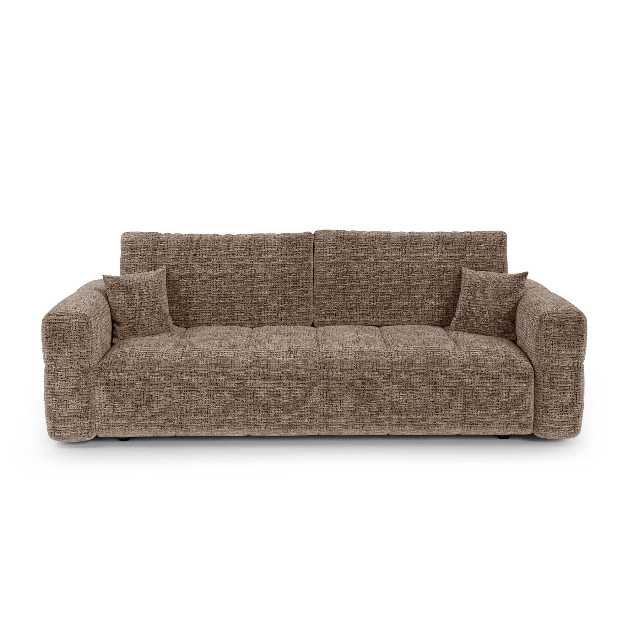 SCHLAFSOFA mit Stauraum VIBE Kettgewebe mit weichem Griff Braun 247cm - Braun, Textil (247/90/102cm) - Premium Interiors