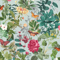 VLIESTAPETE Bodnant Garten 1000x52cm - Blau/Multicolor, Papier/Kunststoff (52/1000cm) - Graham & Brown