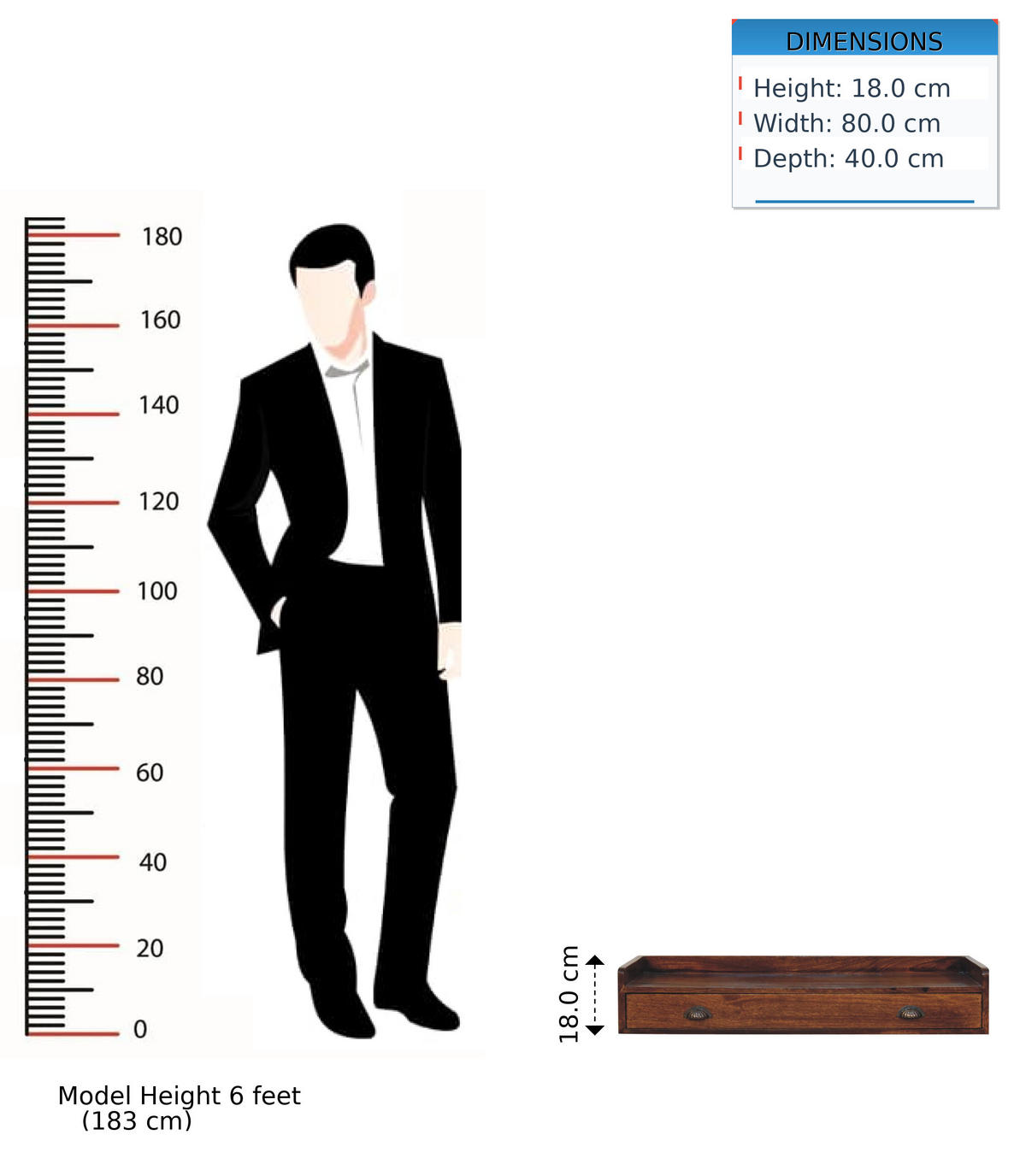 KONSOLENTISCH IN KASTANIENFARBE, 1 SCHUBLADEN, 1 REGAL - Dunkelbraun, Holz (80/40/18cm) - Artisan Furniture