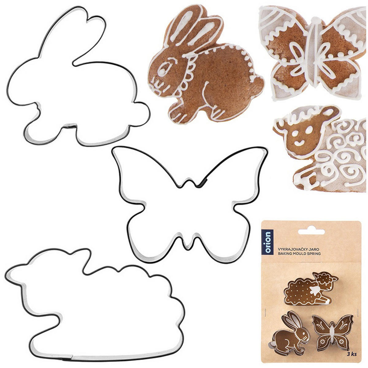 AUSSTECHFORMEN-SET Frühling 3-teilig Silber - Silberfarben, Metall (5.2/1.5/7cm) - Orion 
