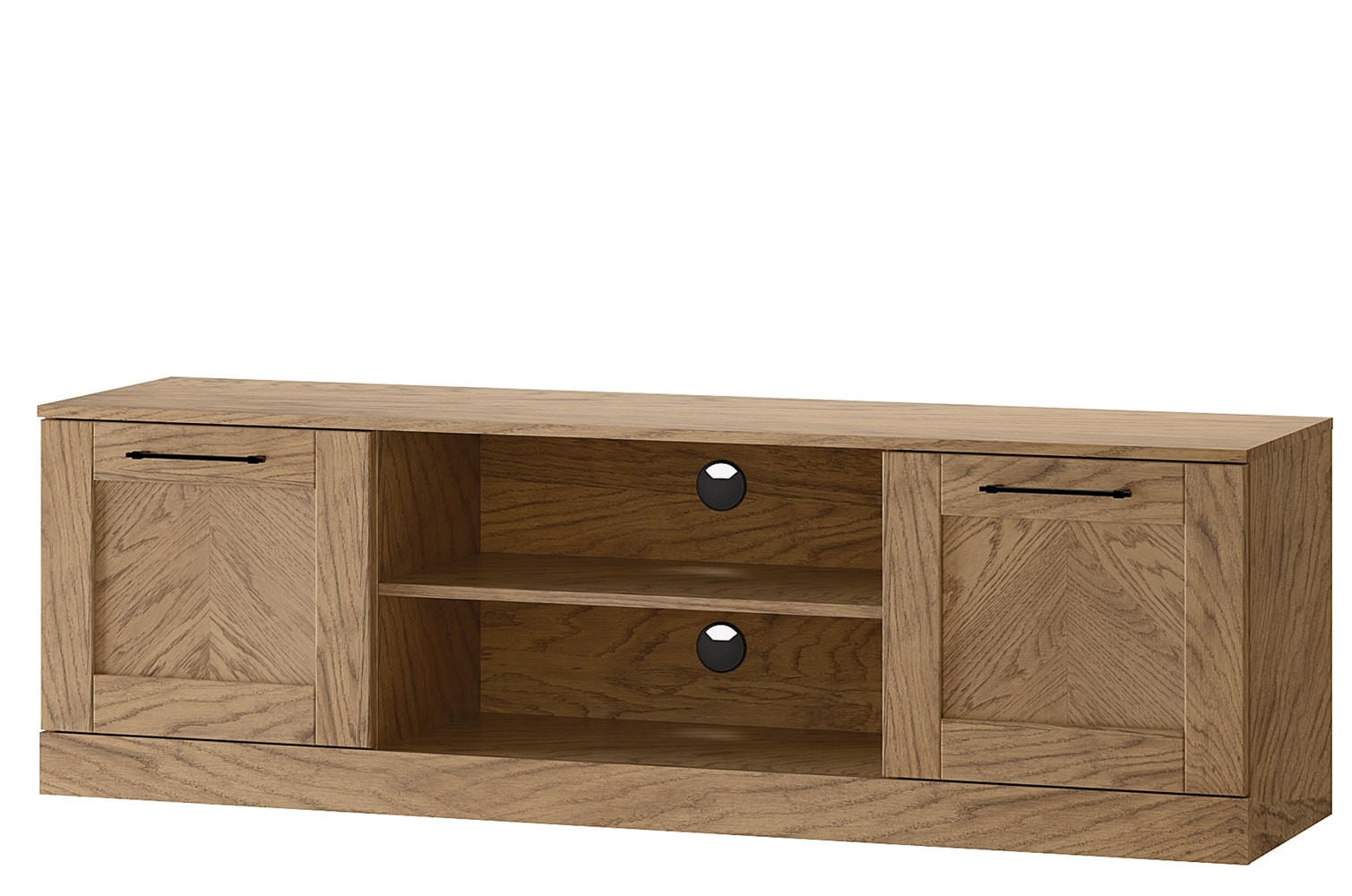 LOWBOARD Cozy Eiche Rustikal 160 / 42 / 50cm - Eichefarben/Braun, Holz/Metall (160/50/42cm) - Feldmann-Wohnen