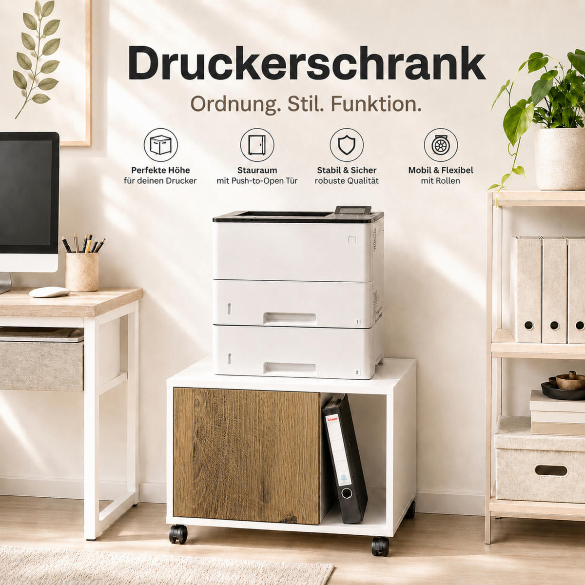 DRUCKERSCHRANK Amira Eiche Ribbeck 43/57/52 cm - Alteiche, Holzwerkstoff (57.5/43.5/52cm) - SIMPLYFURN