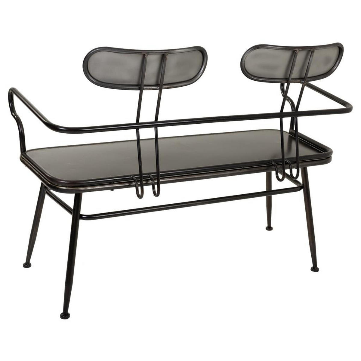 BANK aus Metal 122x54x89 cm - Schwarz, Metall (122/88.5/53.5cm) - Wanderlust