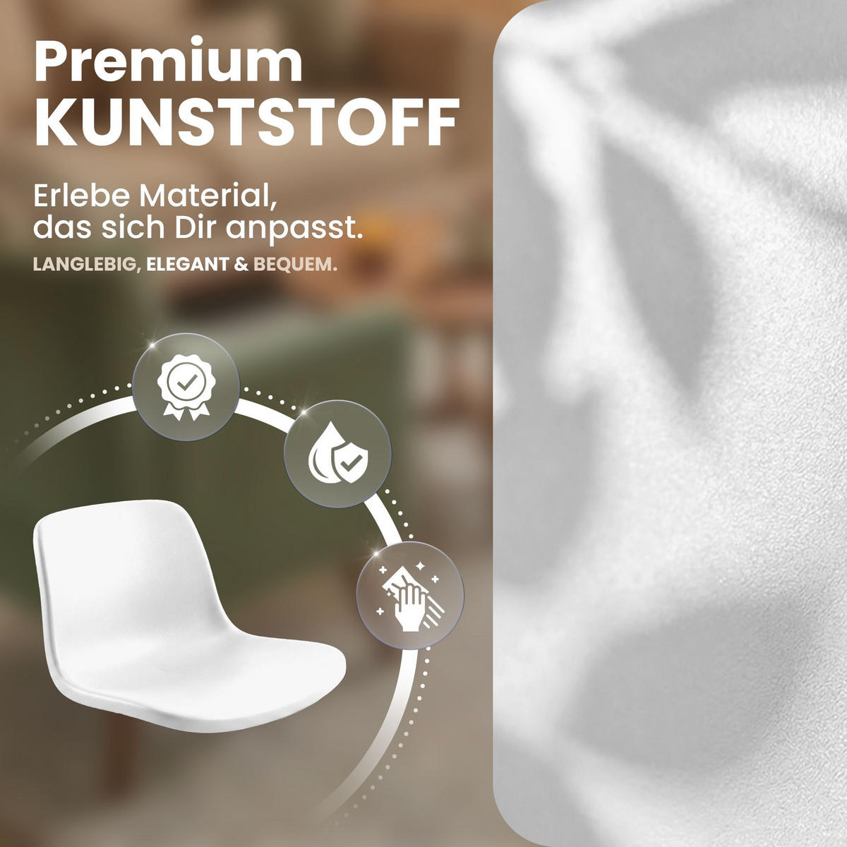 STUHL 2 Kunststoff Weiß - Weiß, Kunststoff/Metall (47/86/50cm) - CLP