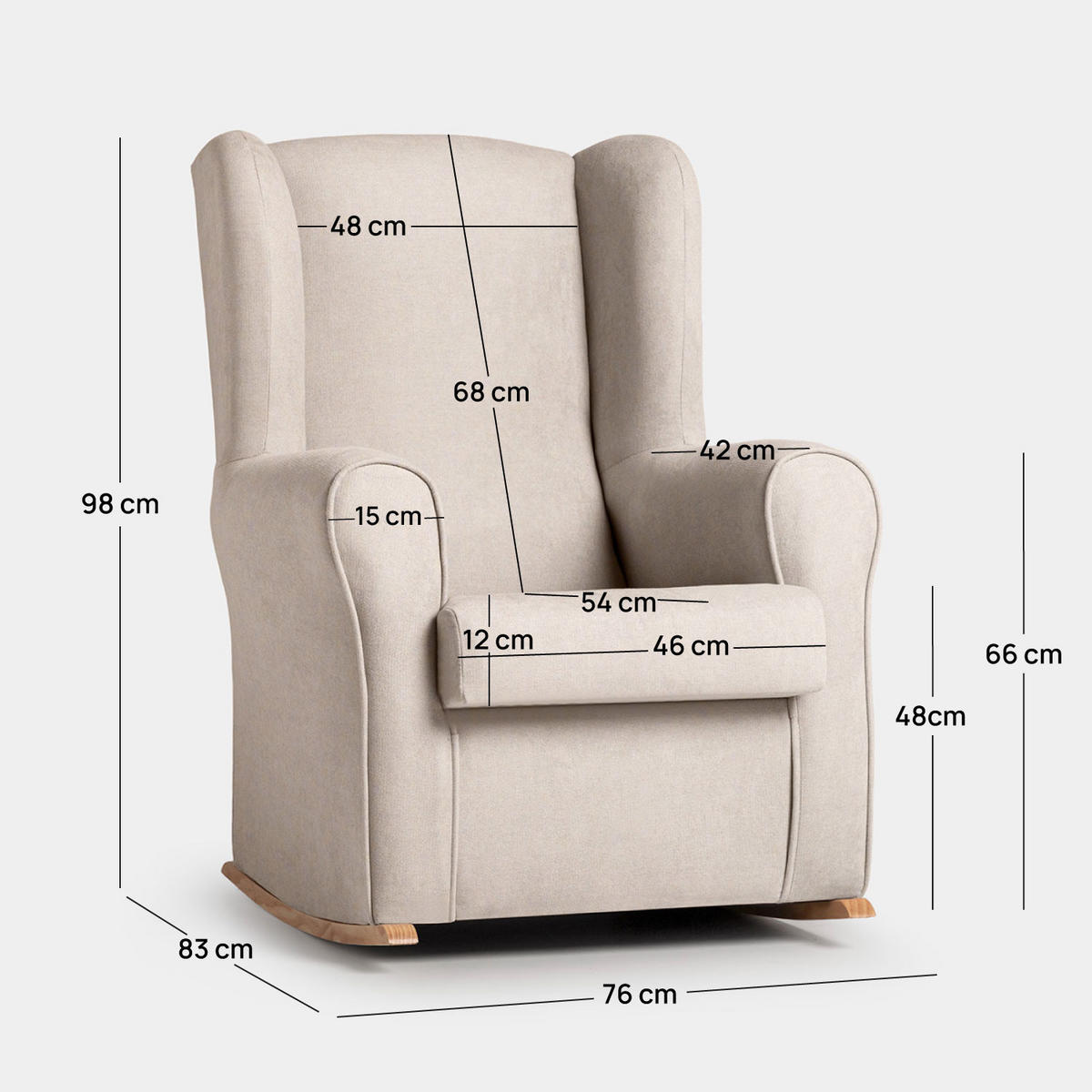 STILLSTUHL Lily Beige 76 cm x 98 cm - Beige, Textil (76/98/83cm) - Klast Home