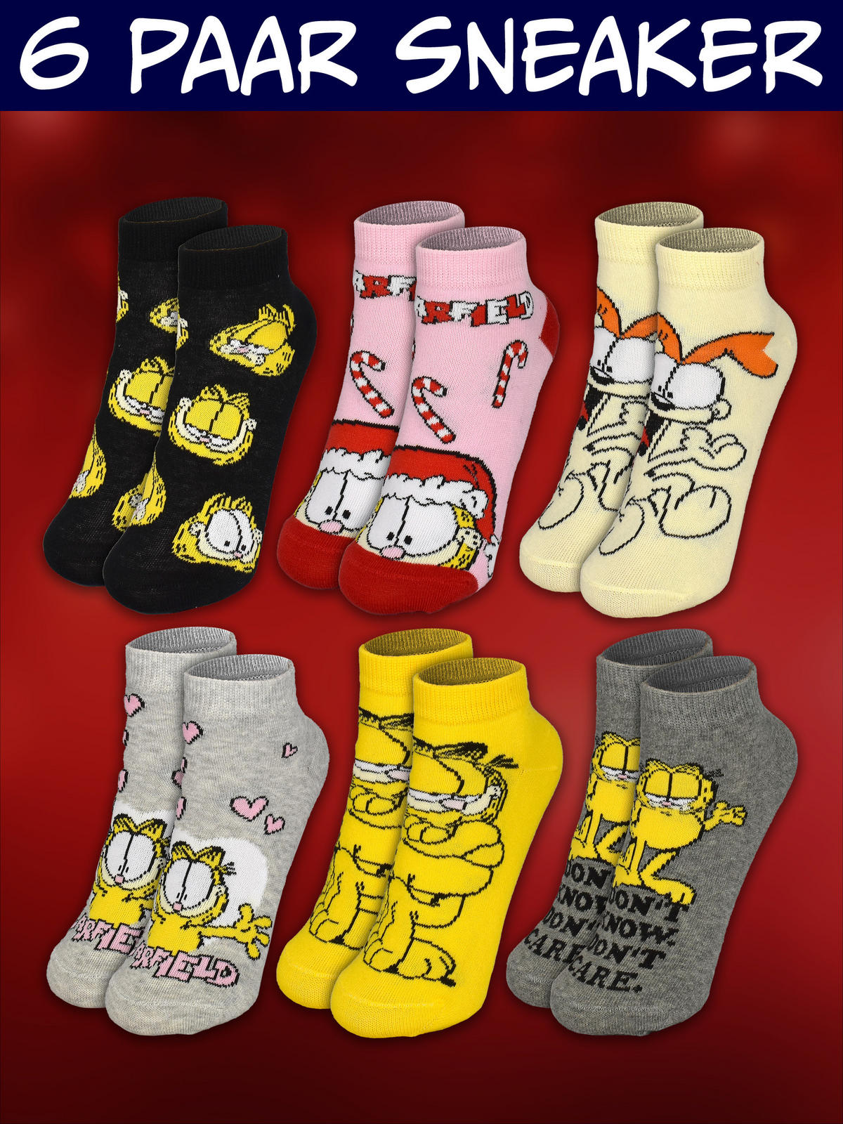 ADVENTSKALENDER Garfield mit 12 Paar Socken Größe 35-41 - Multicolor, Textil (37/5/26.5cm) - United Labels